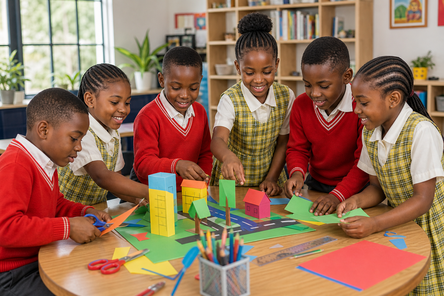 Jayden Educational Centre pupils working on a classroom project